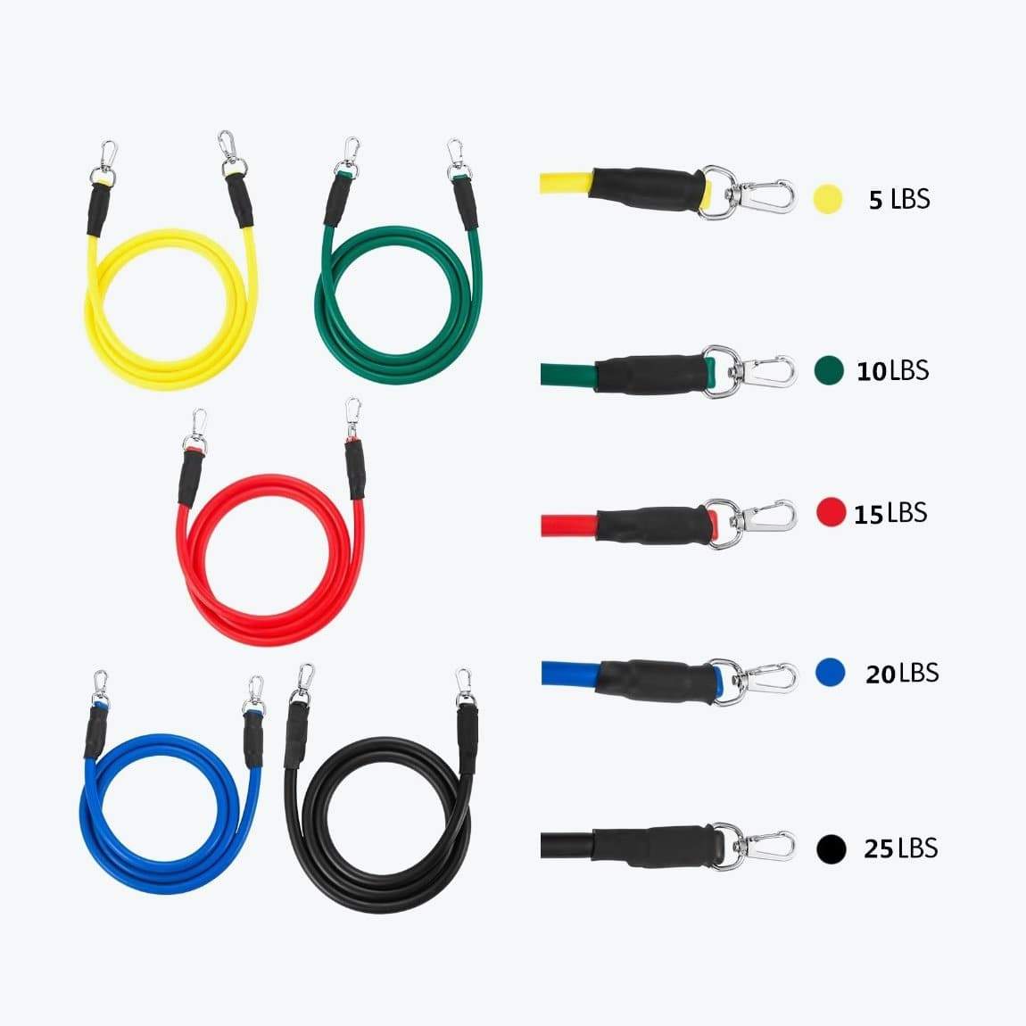 ensemble de tube élastiques