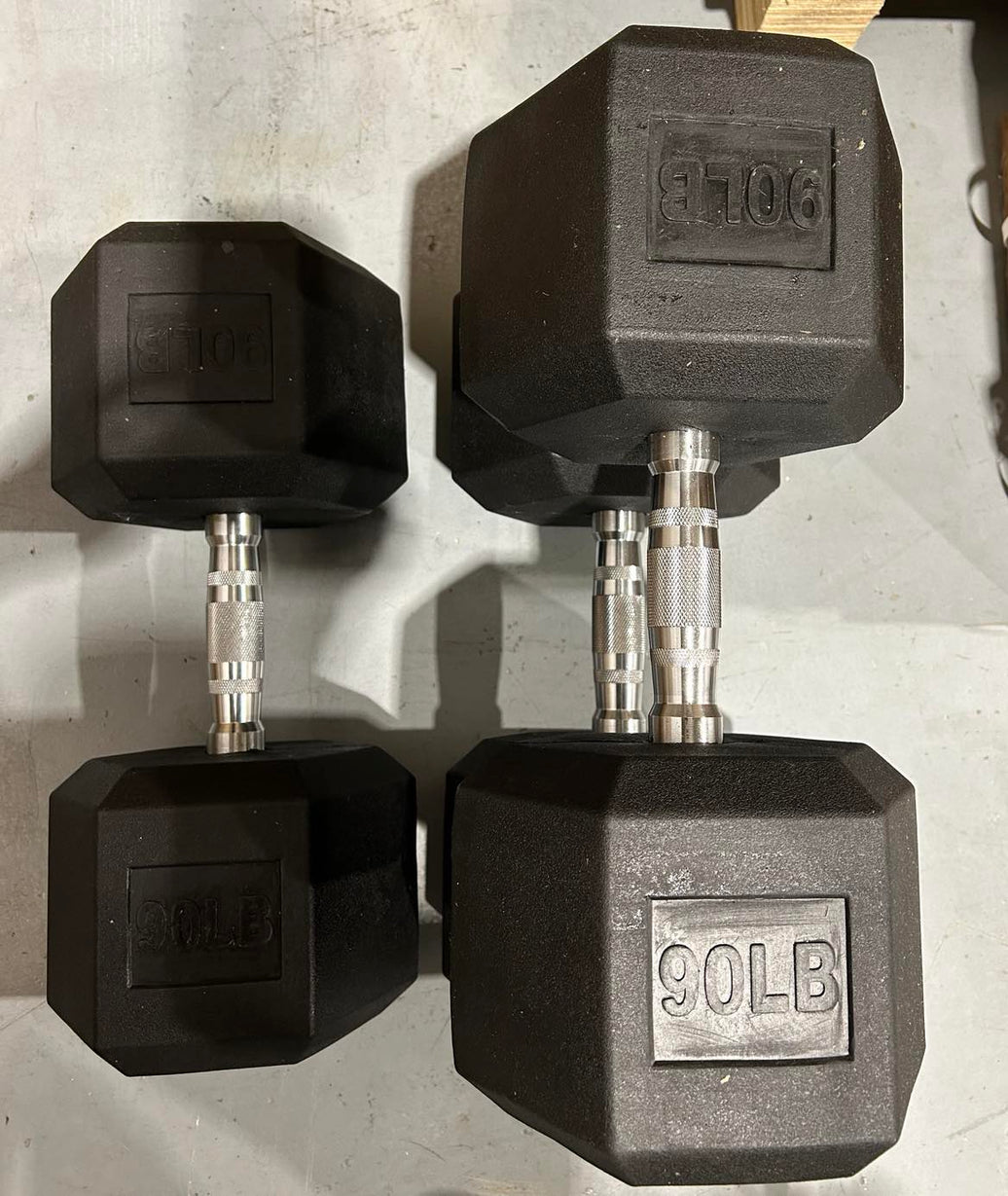 Haltères hexagonaux en caoutchouc