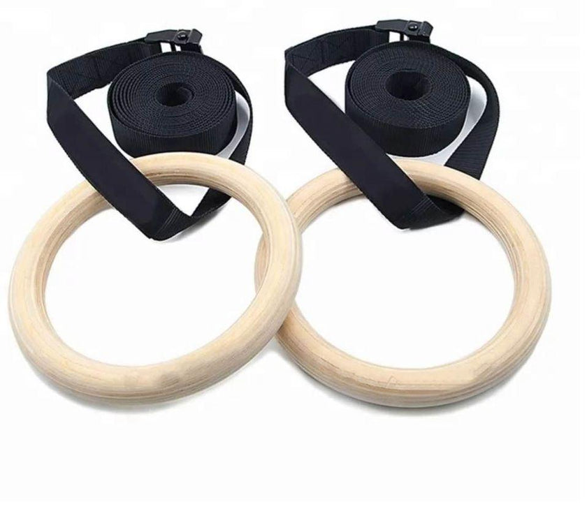 Anneaux De Gymnastique En Bois De Bouleau – Intérieur/extérieur, Charge 100 Kg, Cordes Réglables