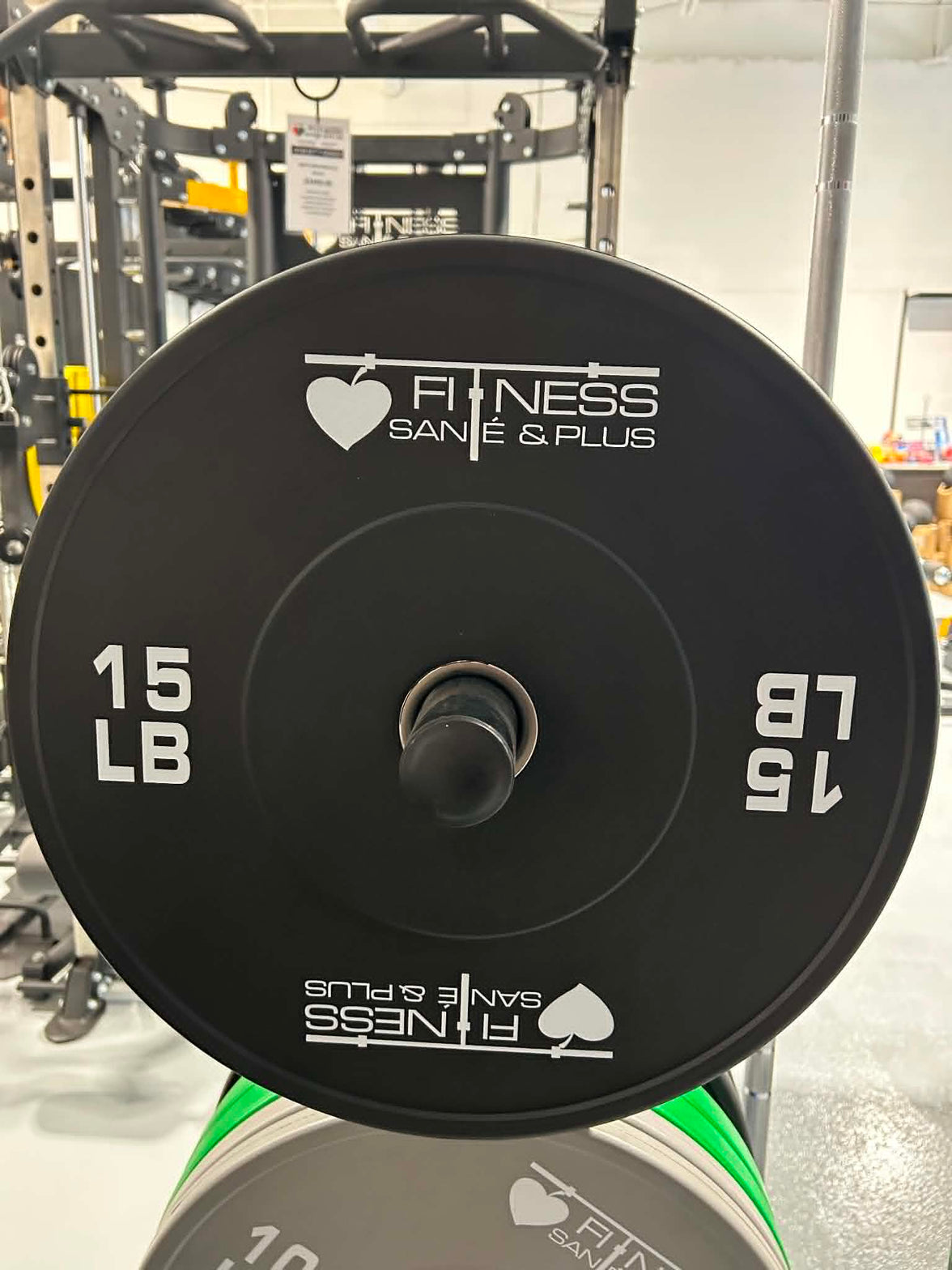Ensemble de bumper plates olympique de 275lb ou 205lb avec barre (45 lb) et collets inclus